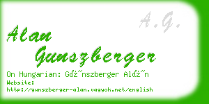 alan gunszberger business card